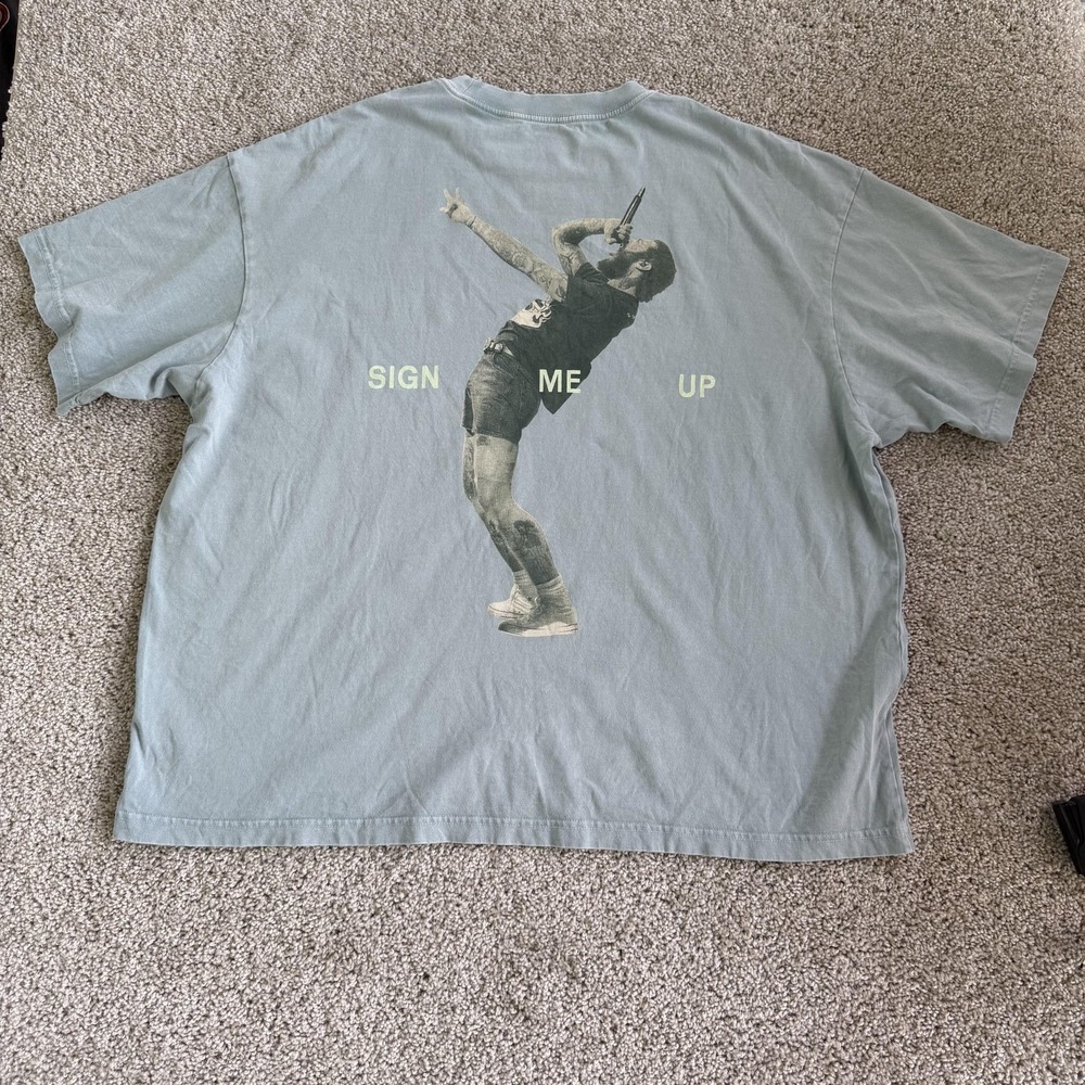 American Eagle Post Malone Shirt Mens XL Green Sign Me Up Band Tee T-Shirt